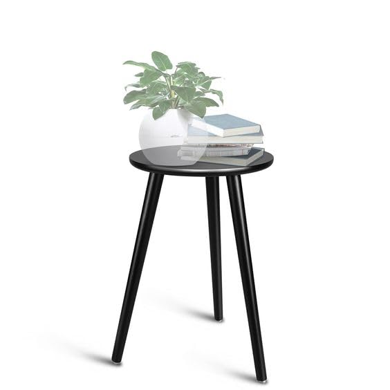 Side Table Modern Home Decor Coffee Tea End Table Home Decor Beautiful Small Side Table, End Table for Living Room | Round Tea Table Coffee Table Plant for Balcony Bedroom (Grey)