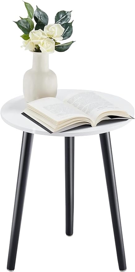 Side Table Modern Home Decor Coffee Tea End Table Home Decor Beautiful Small Side Table, End Table for Living Room | Round Tea Table Coffee Table Plant for Balcony Bedroom (Grey)