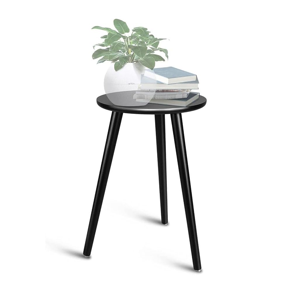 Side Table Modern Home Decor Coffee Tea End Table Home Decor Beautiful Small Side Table, End Table for Living Room | Round Tea Table Coffee Table Plant for Balcony Bedroom (Grey)