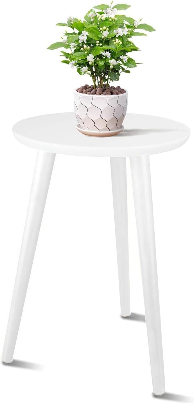 Side Table Modern Home Decor Coffee Tea End Table Home Decor Beautiful Small Side Table, End Table for Living Room | Round Tea Table Coffee Table Plant for Balcony Bedroom (Grey)