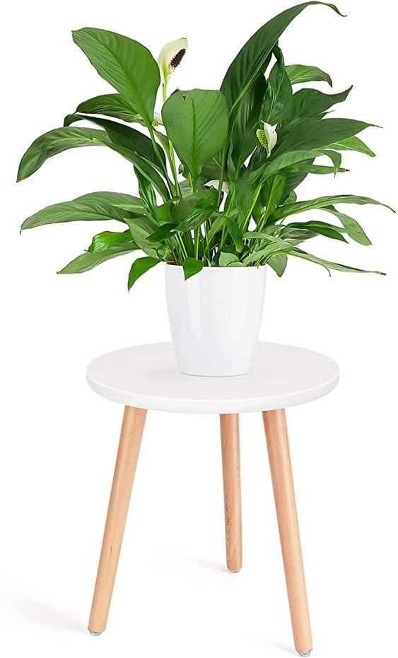 Side Table Modern Home Decor Coffee Tea End Table Home Decor Beautiful Small Side Table, End Table for Living Room | Round Tea Table Coffee Table Plant for Balcony Bedroom (Grey)
