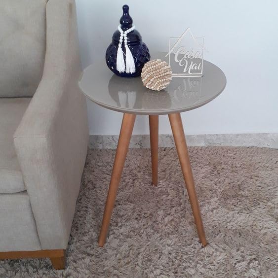 Side Table Modern Home Decor Coffee Tea End Table Home Decor Beautiful Small Side Table, End Table for Living Room | Round Tea Table Coffee Table Plant for Balcony Bedroom (Grey)