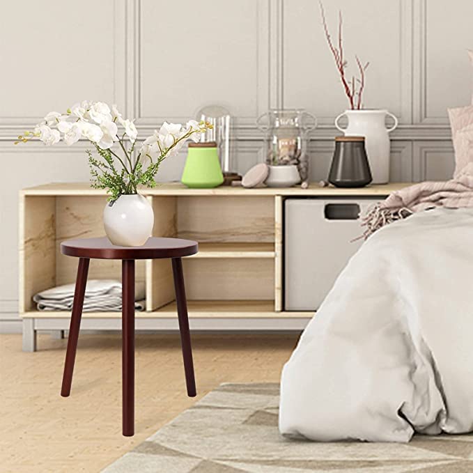 Side Table Modern Home Decor Coffee Tea End Table Home Decor Beautiful Small Side Table, End Table for Living Room | Round Tea Table Coffee Table Plant for Balcony Bedroom (Grey)
