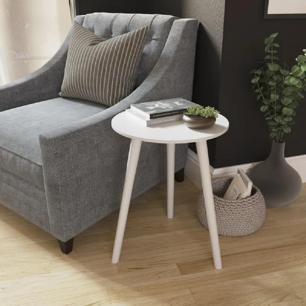 Side Table Modern Home Decor Coffee Tea End Table Home Decor Beautiful Small Side Table, End Table for Living Room | Round Tea Table Coffee Table Plant for Balcony Bedroom (Grey)