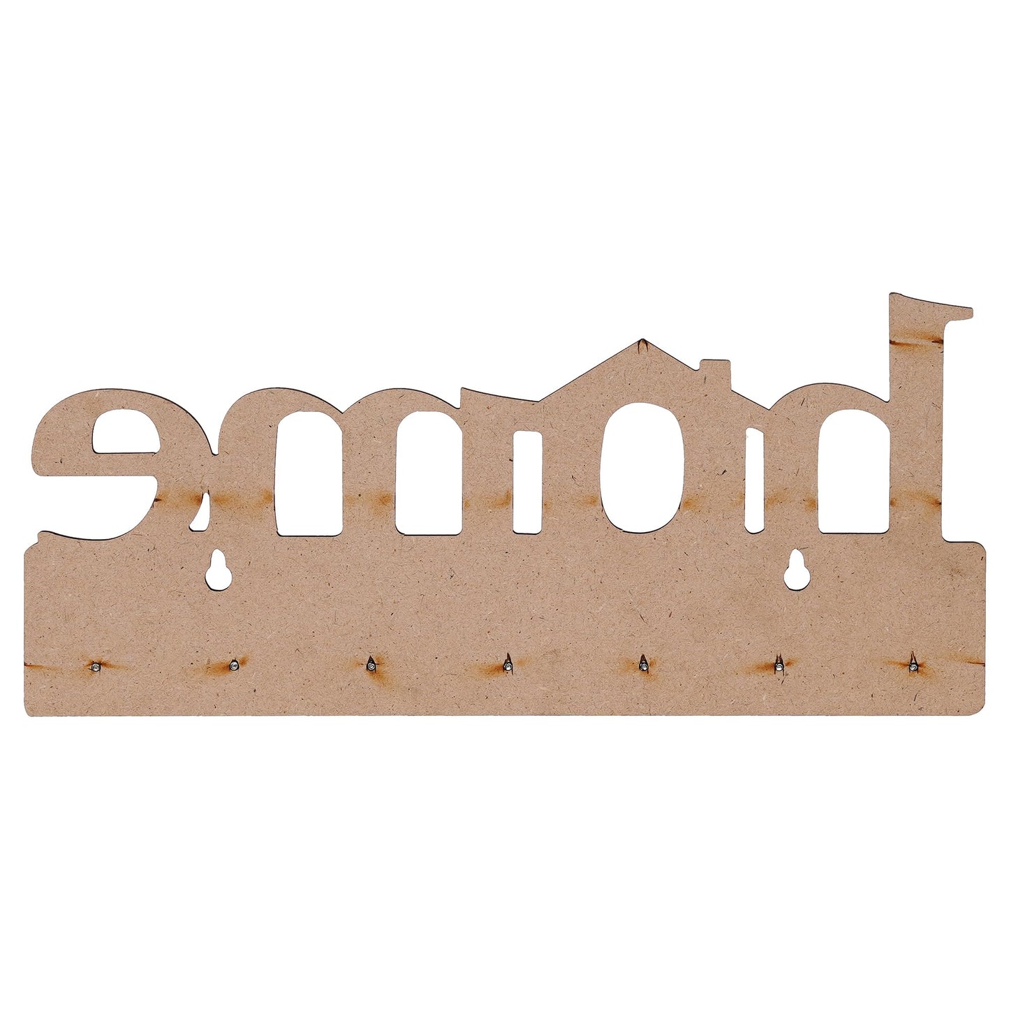 Webelkart Premium Home Keys Wooden Key Holder (29 cm x 13.5 cm x 0.4 cm, Wood) 7 Hook - Decorative Items for Home Decor (Black)