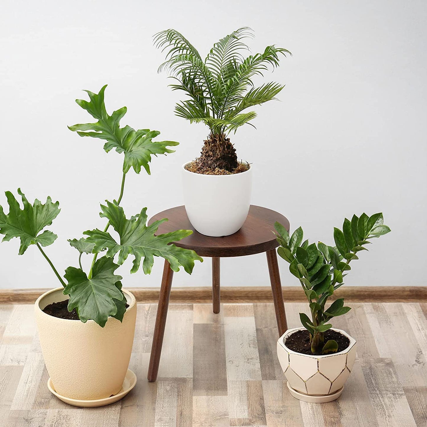 Side Table Modern Home Decor Coffee Tea End Table Home Decor Beautiful Small Side Table, End Table for Living Room | Round Tea Table Coffee Table Plant for Balcony Bedroom (Grey)