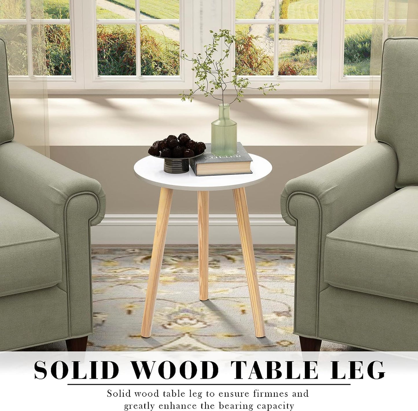 Side Table Modern Home Decor Coffee Tea End Table Home Decor Beautiful Small Side Table, End Table for Living Room | Round Tea Table Coffee Table Plant for Balcony Bedroom (Grey)